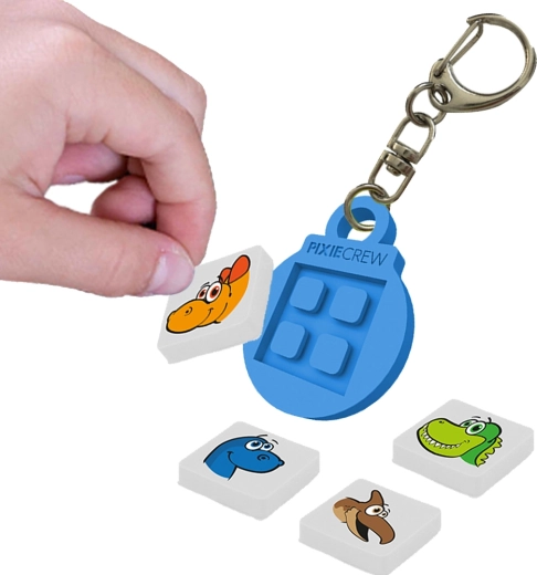 Pixie Crew okrúhla kľúčenka Dino s multipixelmi