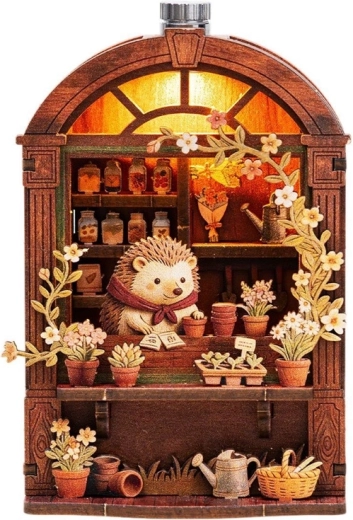 2Kids Toys 3D drevená skladačka magnet ježkovo kvetinárstvo