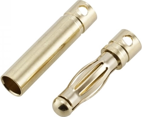 Pozlátené banánikové konektory 4 mm (dlhé) - 1 kus