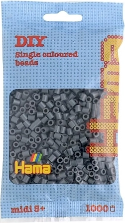 Hama midi zažehľovacie koráliky 1000 ks tmavosivé