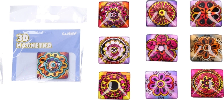 Sklenený magnet mandala 4 × 4 cm