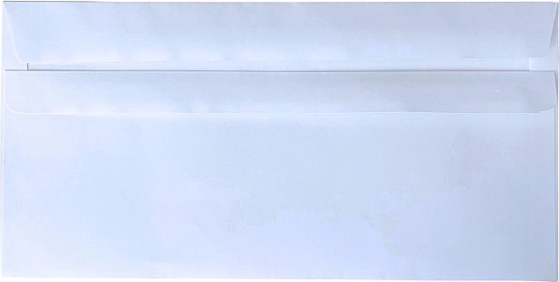 Obálka DL samolepiaca bez okienka, biele papierové obálky 110 × 220 mm (50 ks)