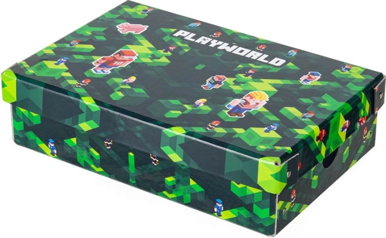 Malá laminovaná úložná krabica s vekom PLAYWORLD