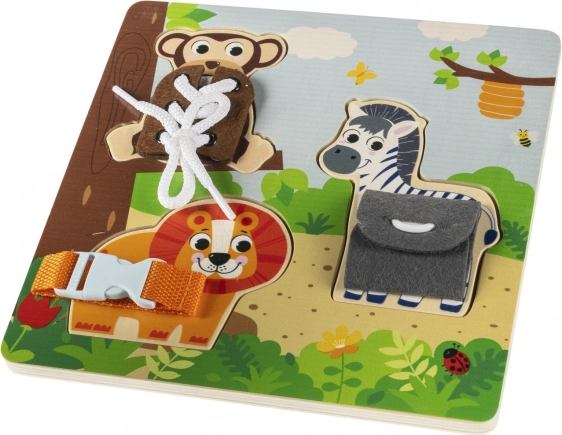 Drevené montessori puzzle safari so zvieratkami