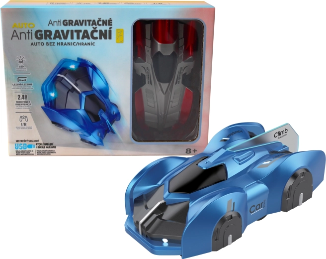 R/C antigravitačné auto na steny a strop s LED svetlami