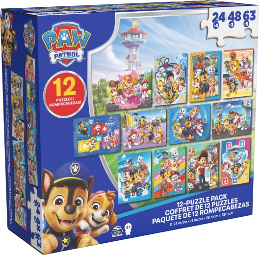 Puzzle PAW PATROL 12 v 1 – veľká sada detských puzzle