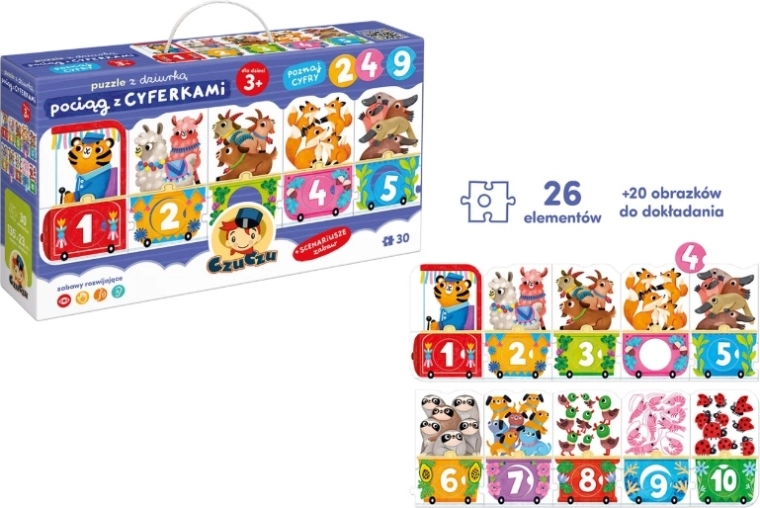 CzuCzu puzzle s otvorom – vláčik s číslami
