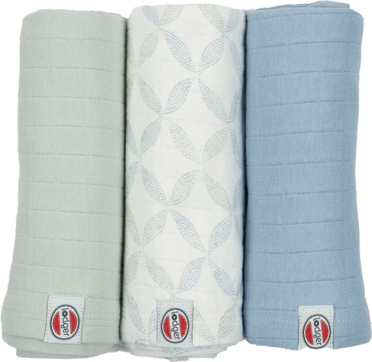 Lodger swaddler Solid matcha peppermint - sada 3 kusov (70 × 70 cm)