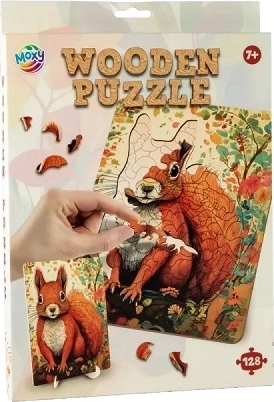 CCG drevené puzzle veverička 128 dielikov