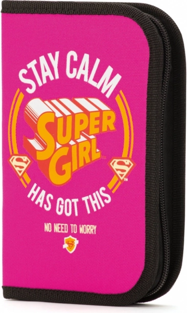 Školský peračník Super Girl stay calm – jednoposchodový bez náplne