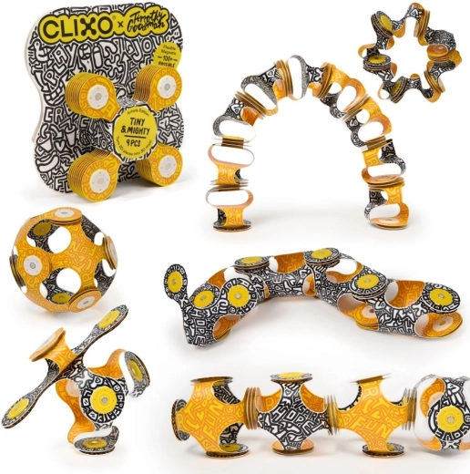 CLIXO Tiny & Mighty Artist Edition Timothy Goodman magnetická stavebnica – 9 dielikov
