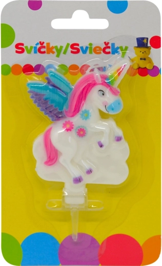 Narodeninová sviečka s jednorožcom a držiakom