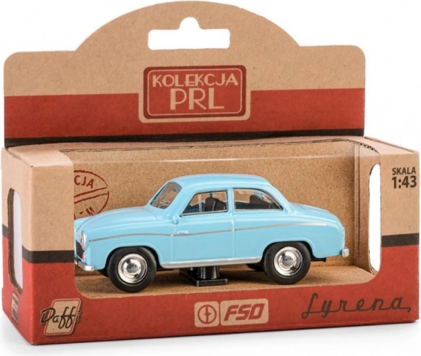 Pojazdný model PRL Syrena 104 – modrý 1:43 die-cast