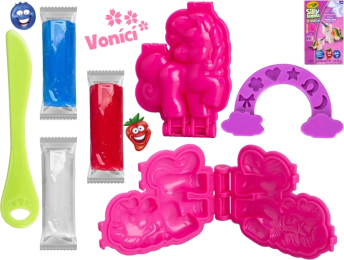 Crayola voňavá tvarovacia hmota s jednorožcom, sada 3×28 g