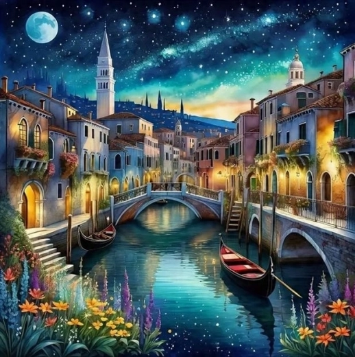 Norimpex maľovanie podľa čísel Benátky v noci 40 × 50 cm