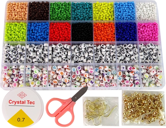 Sada korálikov na výrobu šperkov Písmená Slová 14 farieb