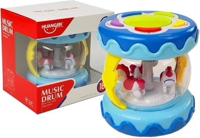 Interaktívny hudobný bubon s kolotočom Zvuky zvierat