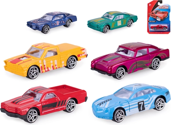 Kovové pretekárske autíčko 8 cm s voľnobehom