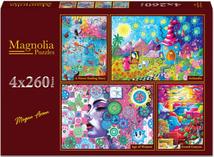 Puzzle Magnolia Nekonečný príbeh – umelecký svet, sila žien a Grand Canyon (4×260 dielikov)