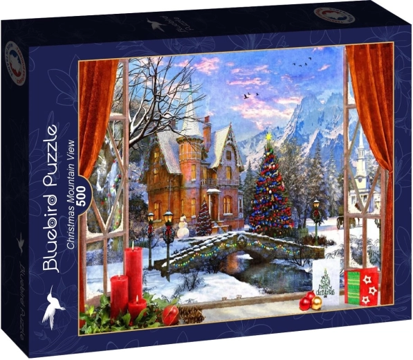 Bluebird puzzle Vianočný výhľad na hory 500 dielikov