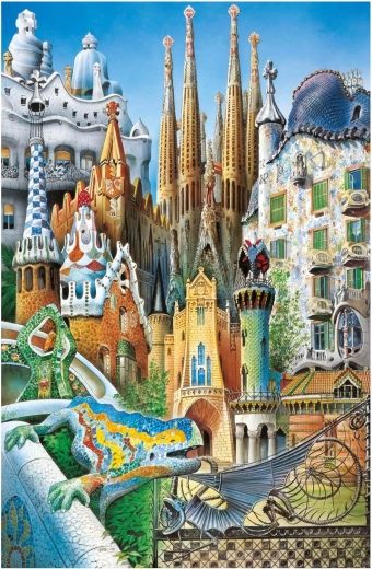 Educa miniatúrne puzzle Gaudí – koláž 1000 dielikov