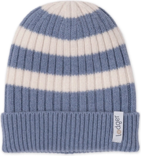 Lodger merino čiapka stripe stone (3–6 mesiacov)