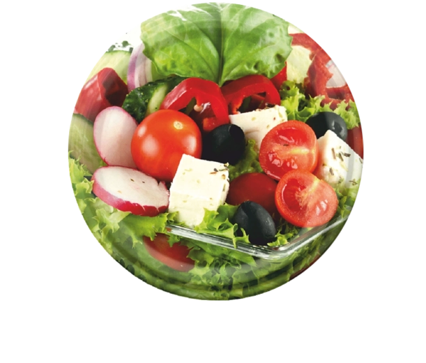 Súprava zaváracích viečok 82 mm s motívom zeleniny, 10 ks