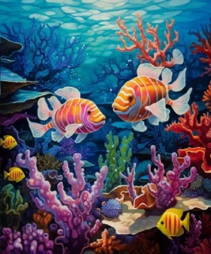 Norimpex diamantové maľovanie Korálový útes s rybkami 30 × 40 cm