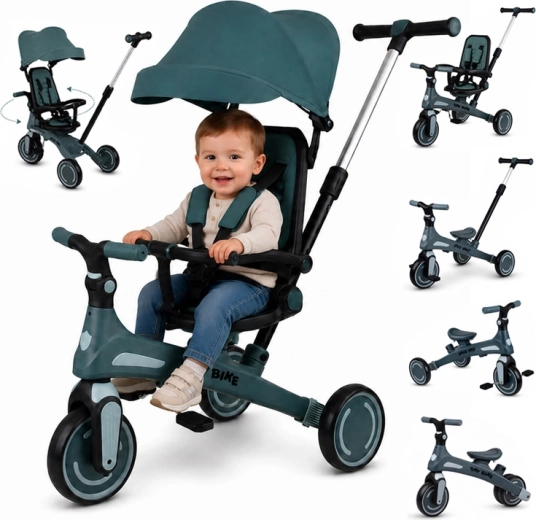 Detská trojkolka Tiny Bike 5 v 1 rastúca s dieťaťom – Zelená
