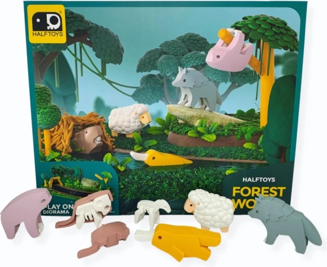 Magnetické figúrky Half Toys – lesný svet