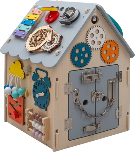 Montessori activity board macko s LED svetielkami Baby Mix