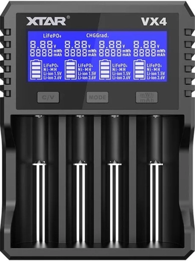 Univerzálna nabíjačka akumulátorov XTAR VX4 v2 pre Li-ion/Ni-MH/LiFePO4