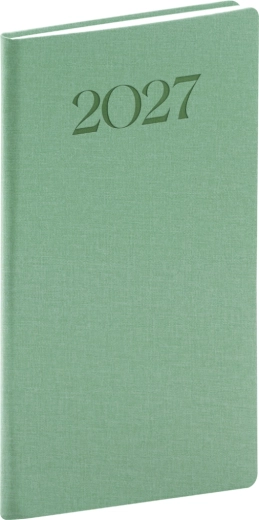Vreckový diár Notique Biella 2027 zelený 9 × 15,5 cm