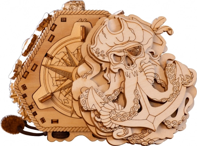 Drevený hlavolam Kompas Černovousa