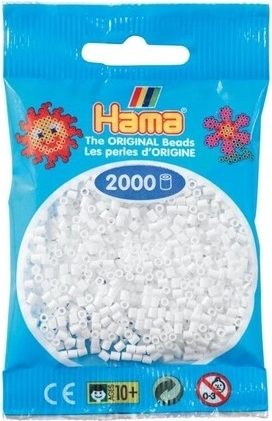 Hama mini zažehľovacie koráliky biele 2000 ks