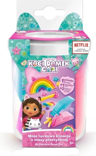 Sada s modelínou GABIN MAČACÍ DOM Moje dúhové kreácie – biely kelímok