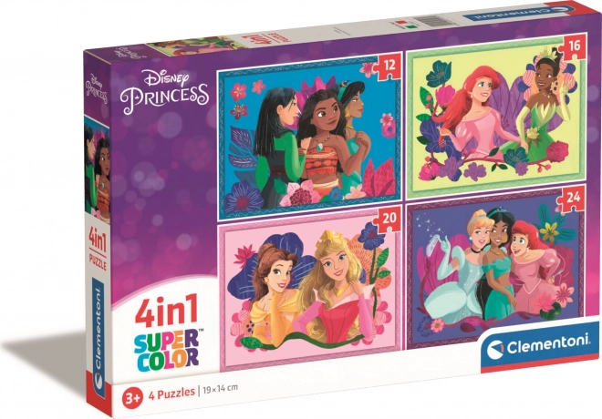 Clementoni puzzle Disney princezné 4v1