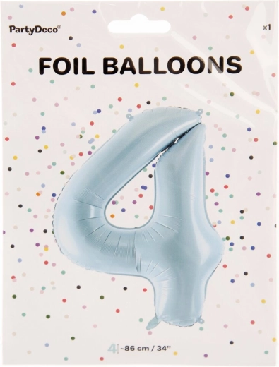 Fóliový balónik číslo 4 modrý 86 cm