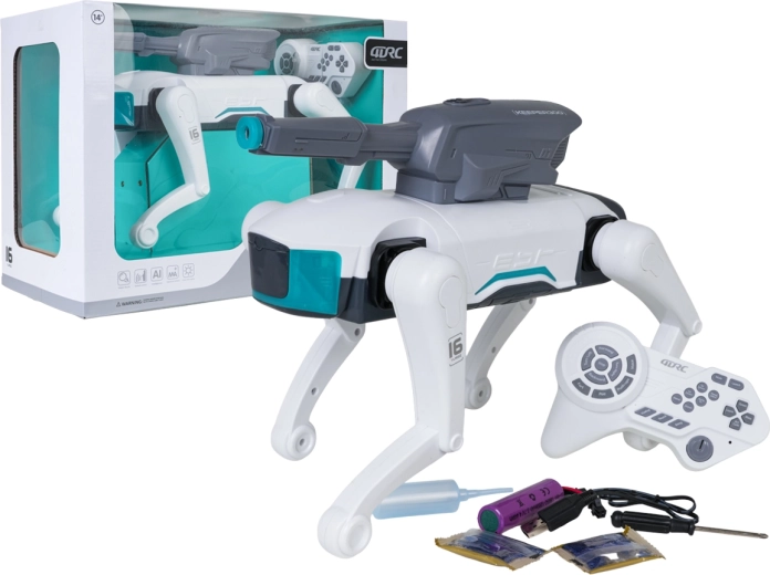 Diaľkovo ovládaný robotický pes KEEPER 300 s gélovým blasterom