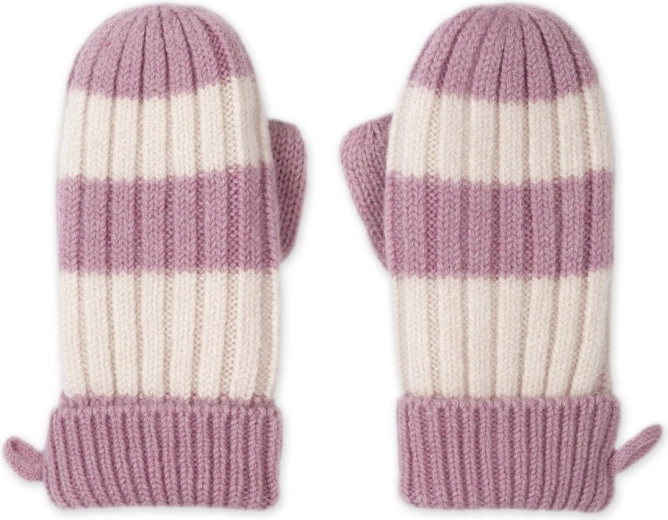 Lodger merino rukavice stripe mauve veľ. 1–2 roky