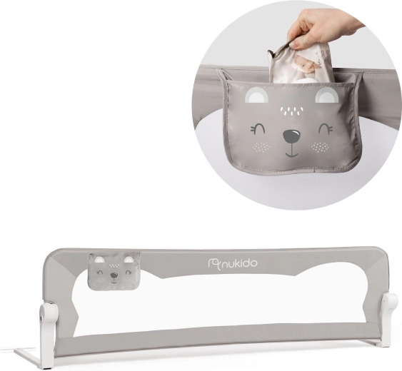 Detská zábrana na posteľ 150 × 42 × 35 cm Nukido sivá