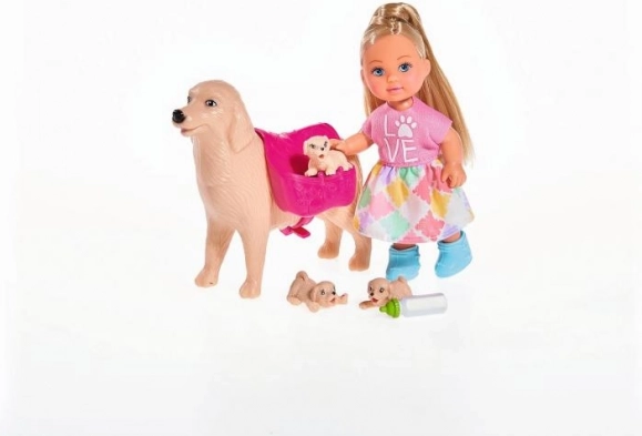 Evi – psia opatrovateľka so šteniatkami a doplnkami