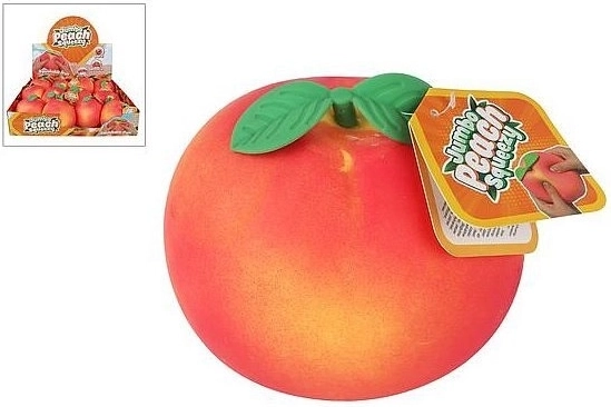 Antistresová stláčacia loptička v tvare broskyne Jumbo 15 cm