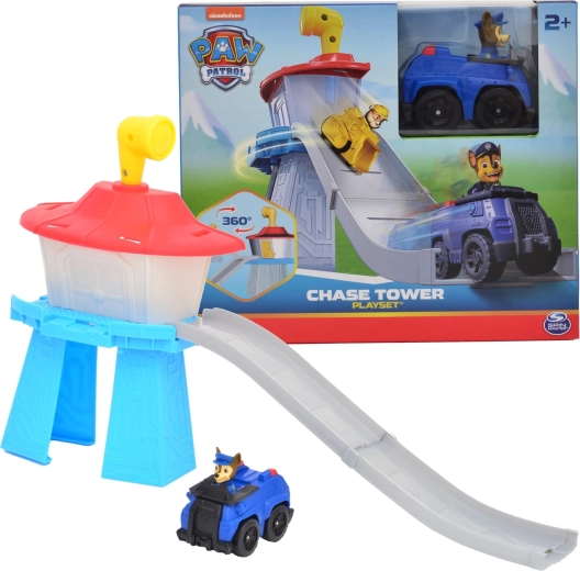 Labková patrola mini veža so zjazdovou dráhou a vozidlom Chase