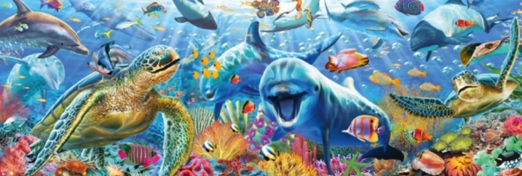 Panoramatické puzzle Morský život 150 dielikov