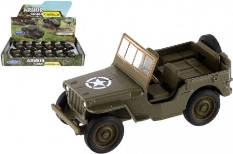 Welly model vojenského džípu Jeep Willys MB 1941 na spätné natiahnutie 10 cm - 1 kus
