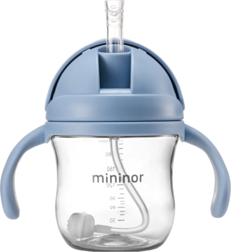 Mininor fľaša so slamkou tritan sky blue - 1 kus