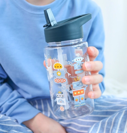 A Little Lovely Company detská fľaša na pitie Roboti 450 ml