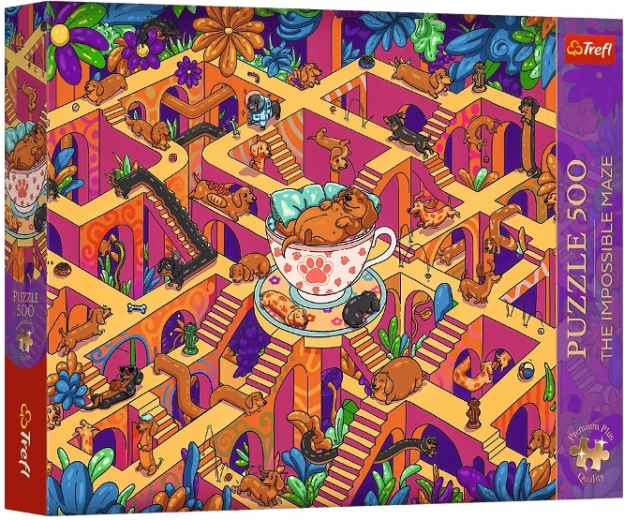 Puzzle Premium Plus 500 The Impossible Maze: Veselé jazvečíky