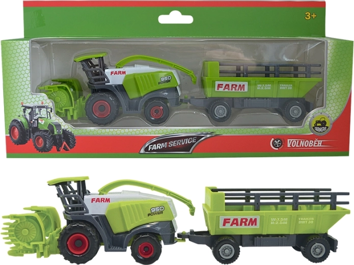 Farmársky kombajn s prívesom 1:50